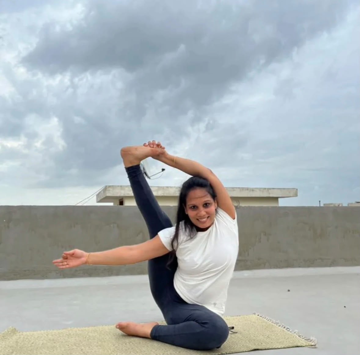 Namrta Jain teaching yoga